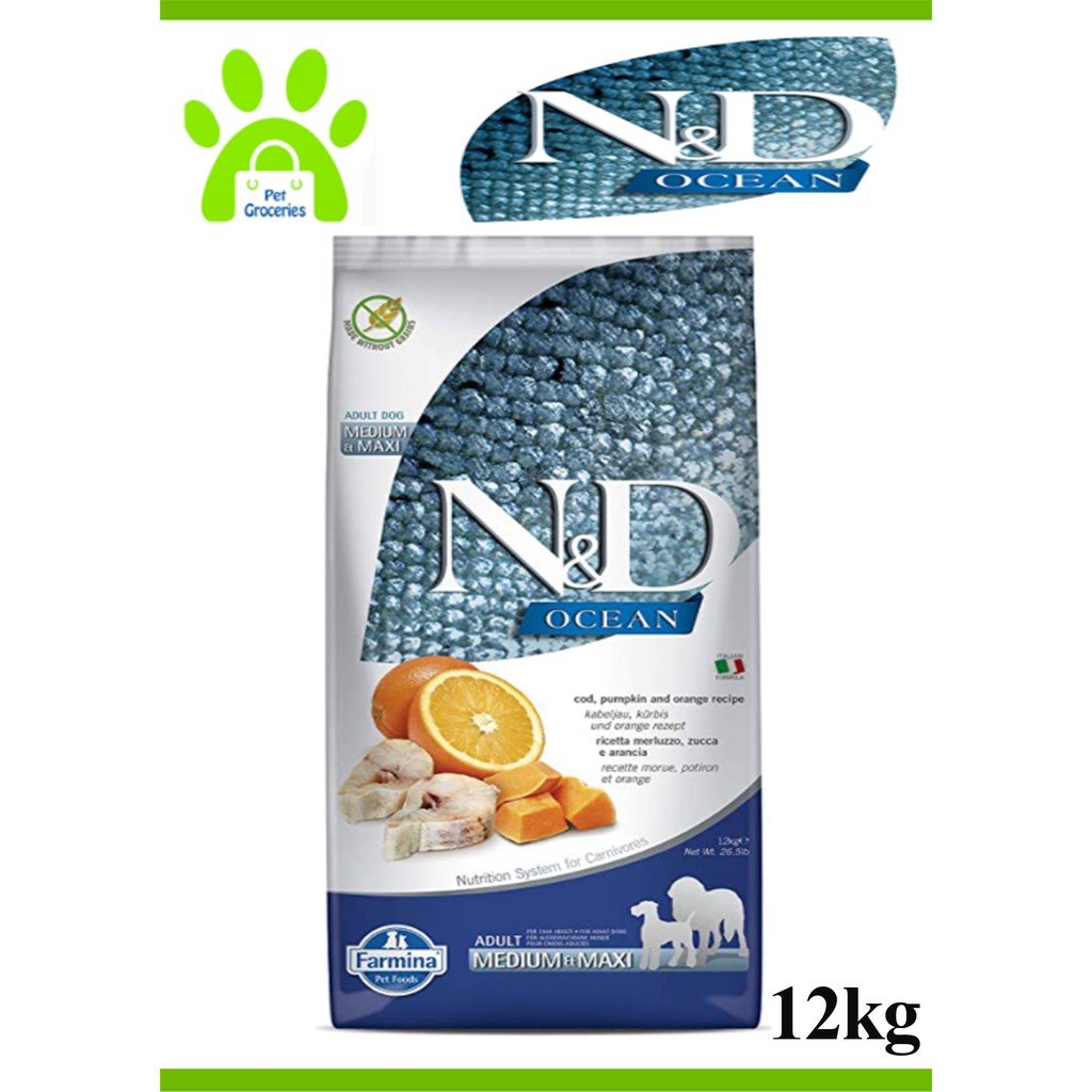 Farmina N&D Ocean Pumpkin Codfish & Orange Grain Free Adult Dog Food