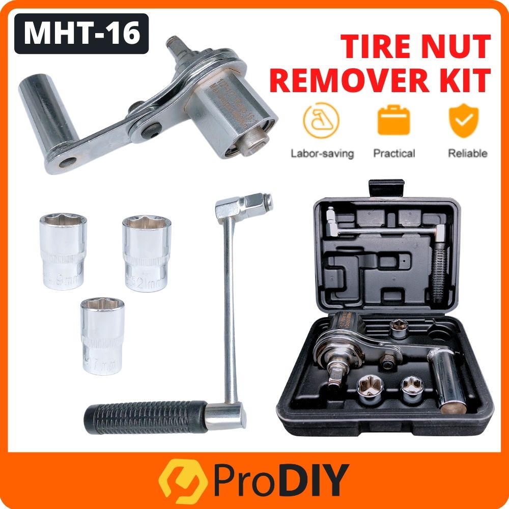 Tire Nut Remover Kit Torque Multiplier Socket Wrench Set Lug Nut Labor Saving Wrench 3pcs Socket 17, 19, 21mm ( MHT-16 )
