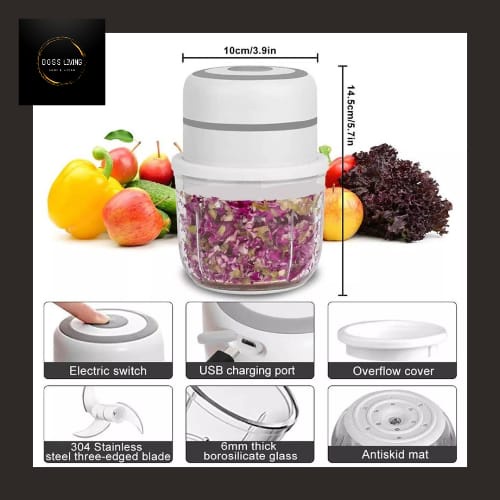 Mini Blender Garlic Chopper Electric Food Chopper Portable Blender Food Processor Meat Grinder Pengisar Serbaguna 250ml