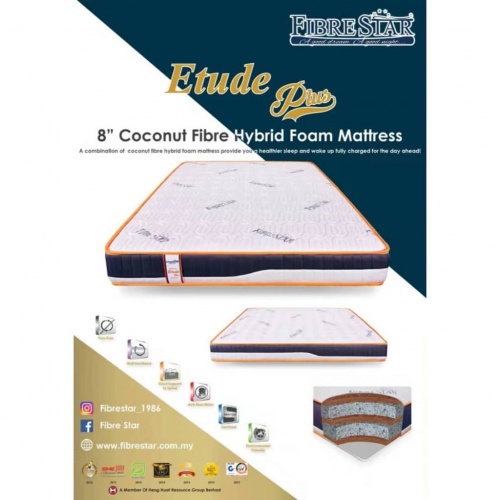 JFH Etude Plush Coconut Fibre Hybrid Foam Anti-Static Mattress 5'X8' / 6'X8'