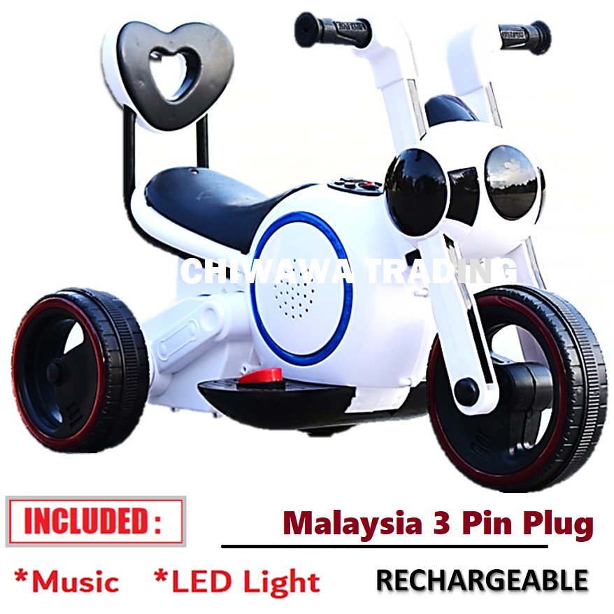 KIDJ【Music + LED Light】Rechargeable Electric Kids Scooter Motor Bike Car Riding Toy Bicycle Tricycle Walker Stroller