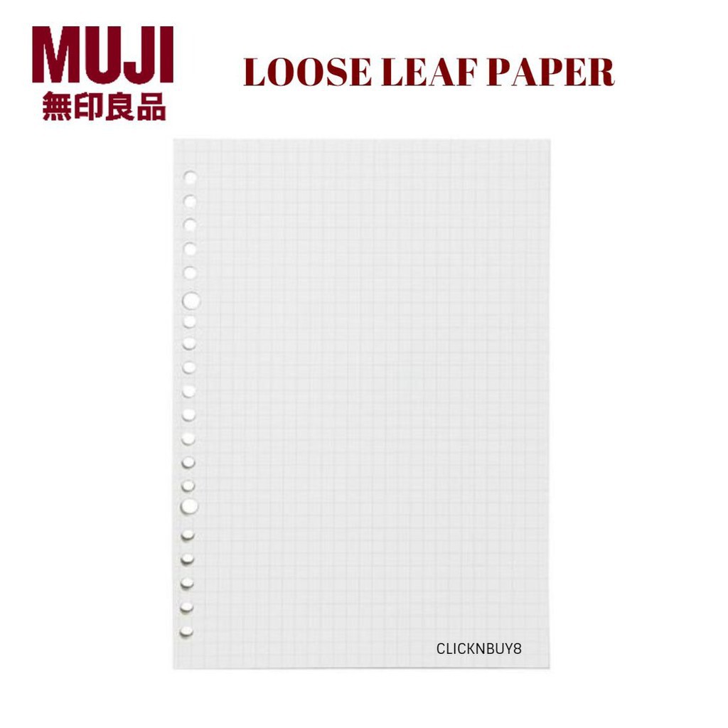 muji muji stationery muji loose leaf paper grid lined a4 b5 a5 textpad shopee malaysia