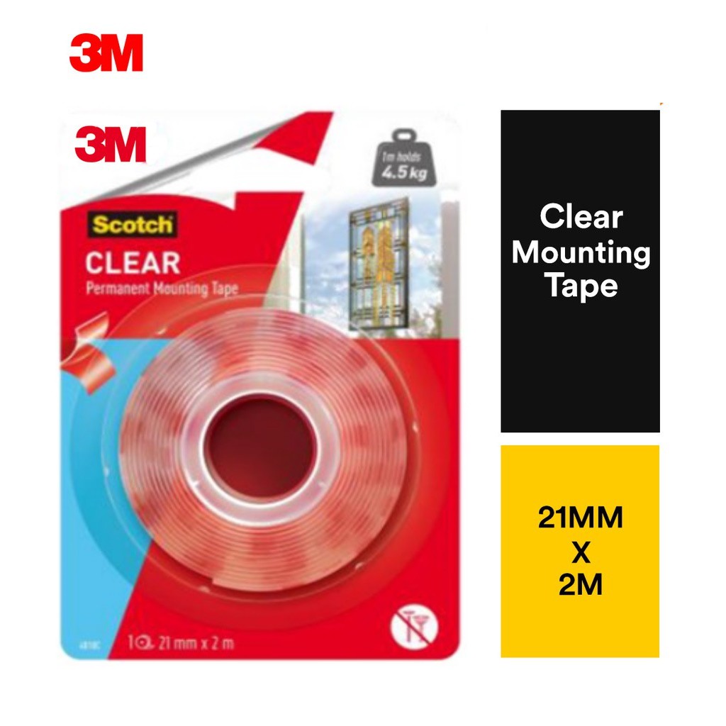 3M Scotch Clear Permanent Mounting Tape (21mm X 2m) Shopee Malaysia