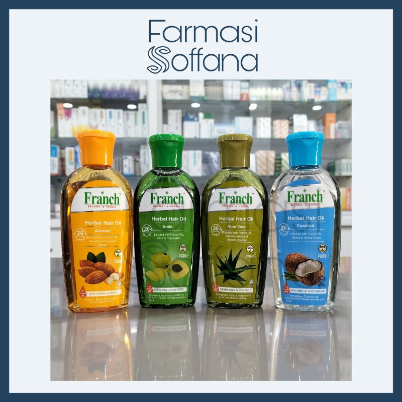Franch Herbal Hair Oil 100ml/200ml (Almond/Coconut/Amla/Aloe Vera