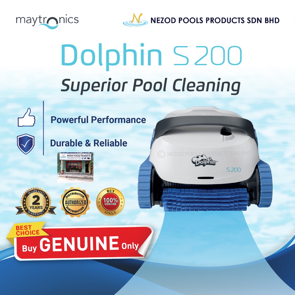 MAYTRONICS DOLPHIN S200 POOL ROBOTIC CLEANER FOR UP TO 15M POOL