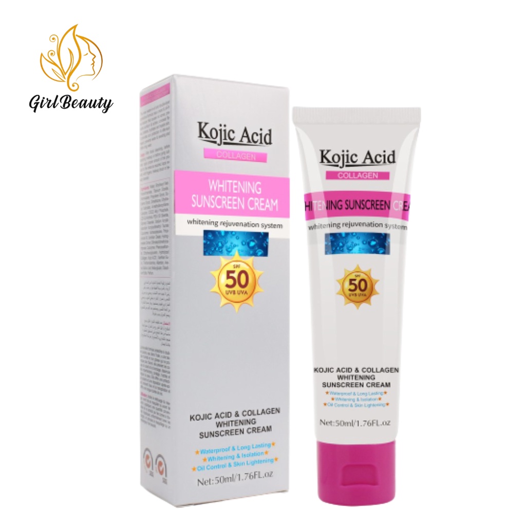 GUANJING KOJIC ACID COLLAGEN WHITENING MOISTURIZING SPF50 SUNSCREEN CREAM 50ML (GJ7006)