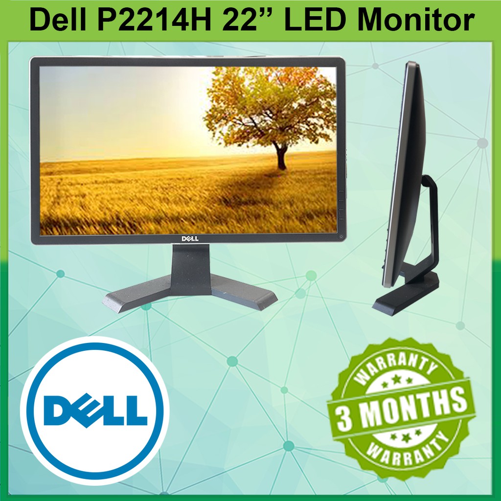Dell P2214h 22 Led Monitor 19x1080 Vga Display Port Dvi Shopee Malaysia