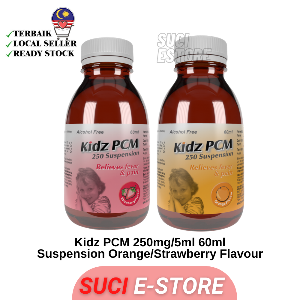 Kidz Pcm 250 Suspension 250mg 5ml 60ml Orange Strawberry Flavour Shopee Malaysia