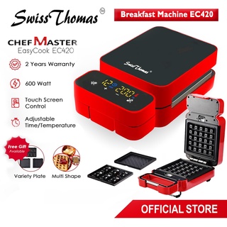 Image of SwissThomas Sandwich Waffle Maker Multi Function Digital Touch Screen Breakfast Machine ChefMaster EasyCook EC420