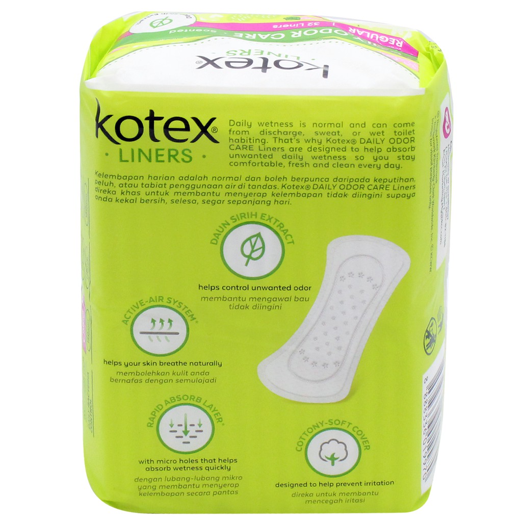 Kotex Liner Regular with Daun Sirih Extract (32's)