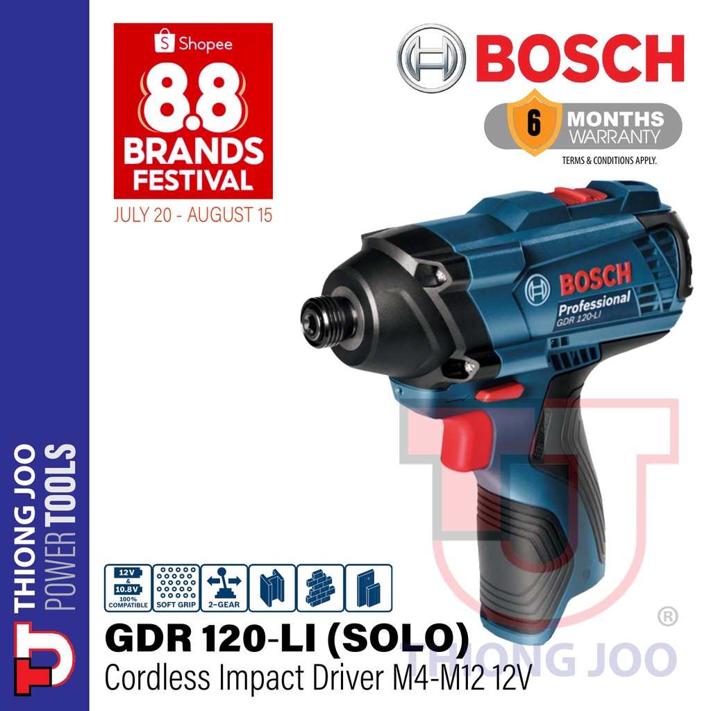 BOSCH GDR 120LI CORDLESS IMPACT DRIVER (SOLO) Shopee Malaysia