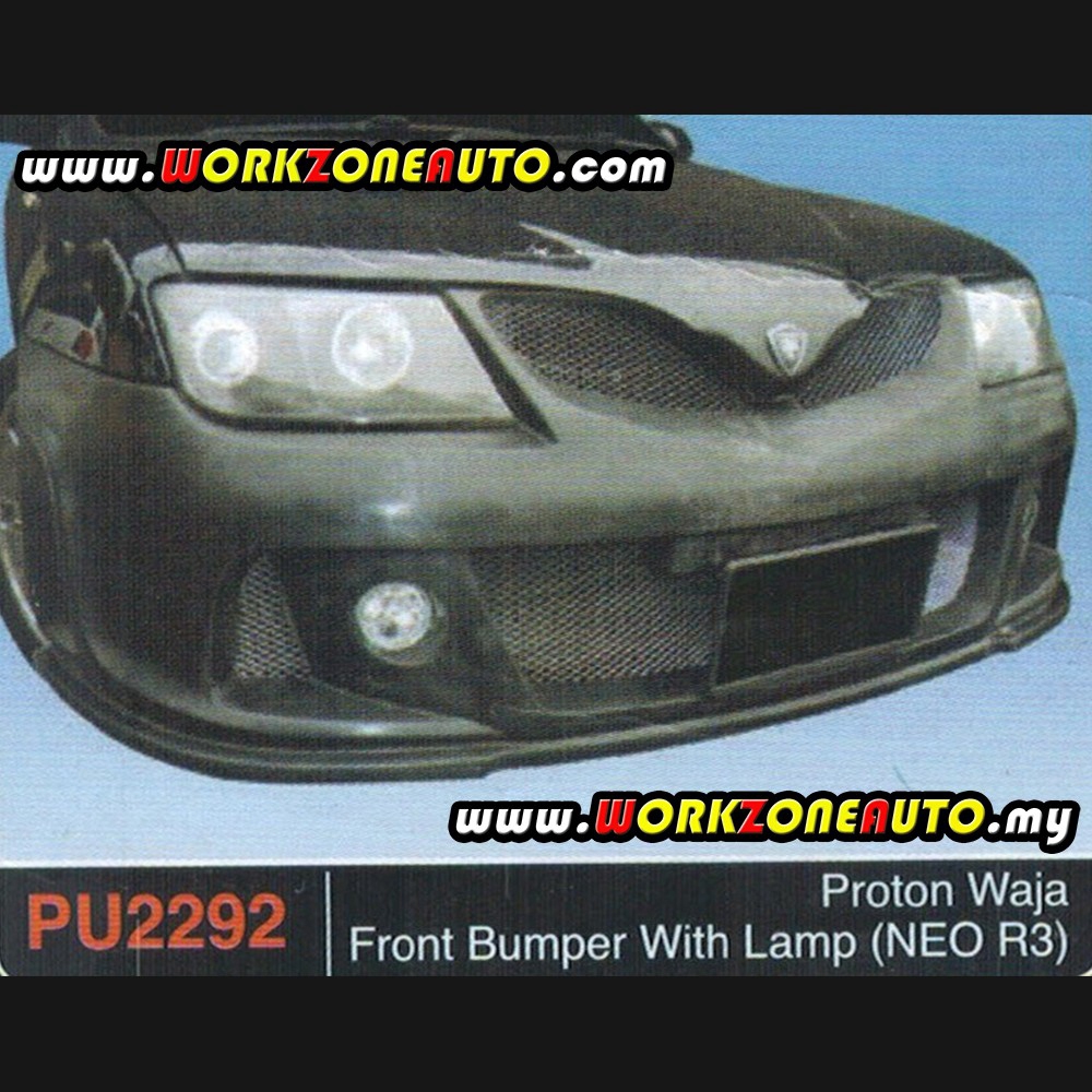 Pu2292 Proton Waja Pu Front Bumper With Lamp Neo R3