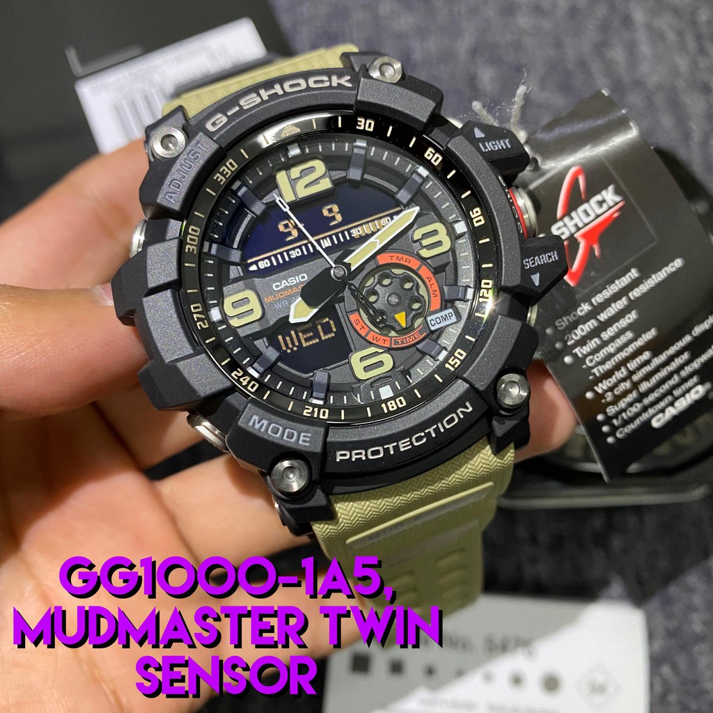 Original G Shock Gg 1000 1a5 Twin Sensor Compass Temperature Mudmaster 1 Year Warranty Shopee Malaysia