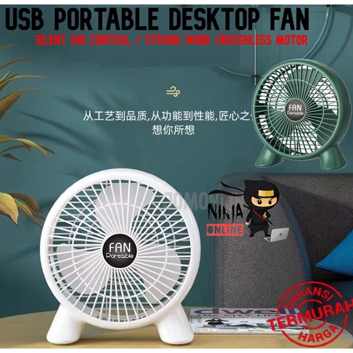 Kipas Mini USB Meja Desktop Kipas USB Pasang dan Main Kipas Perkhemahan Kipas Bilik Asrama Pejabat Kipas USB Desktop Fan