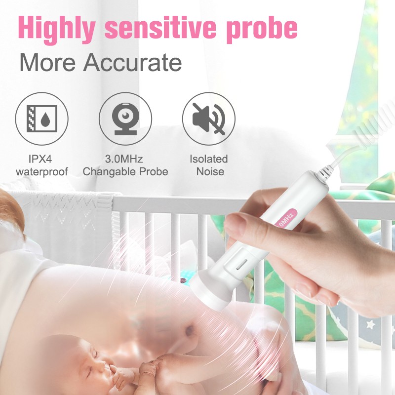 Fetal Doppler Ultrasound Baby Heartbeat Detector Home Pregnant Doppler Baby  Heart Rate Monitor Pocket Doppler 2.5MHz