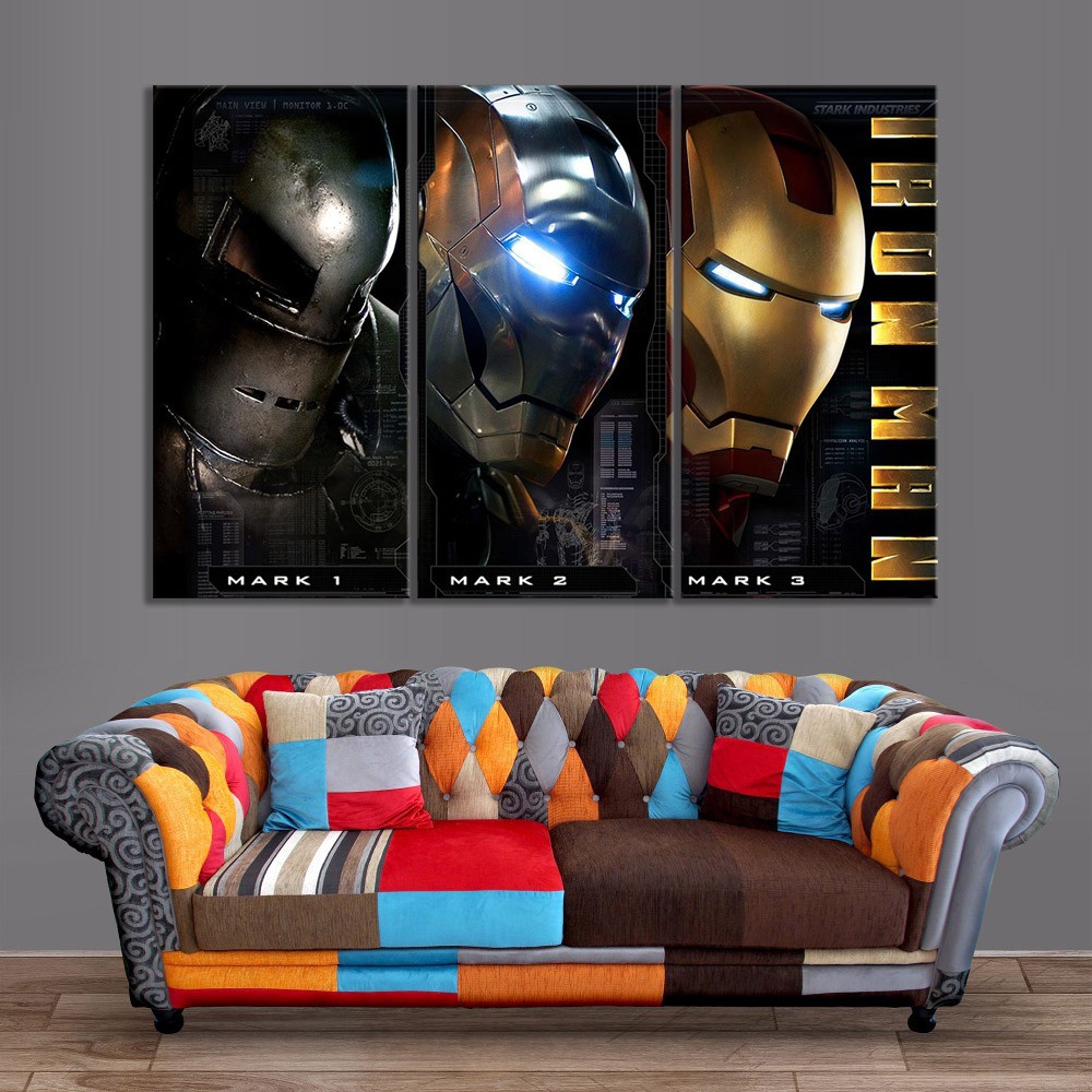 Solid Wood Frame Painting Steel Man Manwei Superhero The Avengers