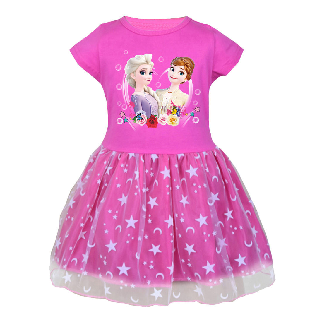 Ready Stcok Girls Dress Girls One Piece Dress Ice And Snow Princess Children S Net Yarn Princess Dress Aisha Cartoon Girls Tutu Skirt Big Kids Cartoon Children S Performance Dress Dress Short Sleeve Girls Net Yarn