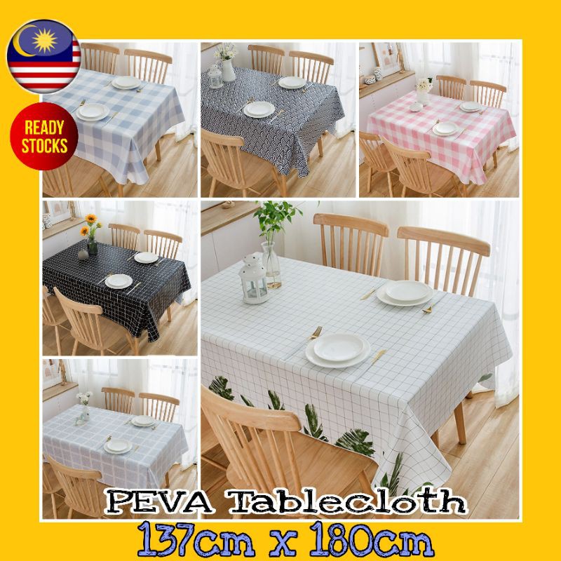 Tablecloth dining table PVC 137cm x 180cm Alas meja makan 