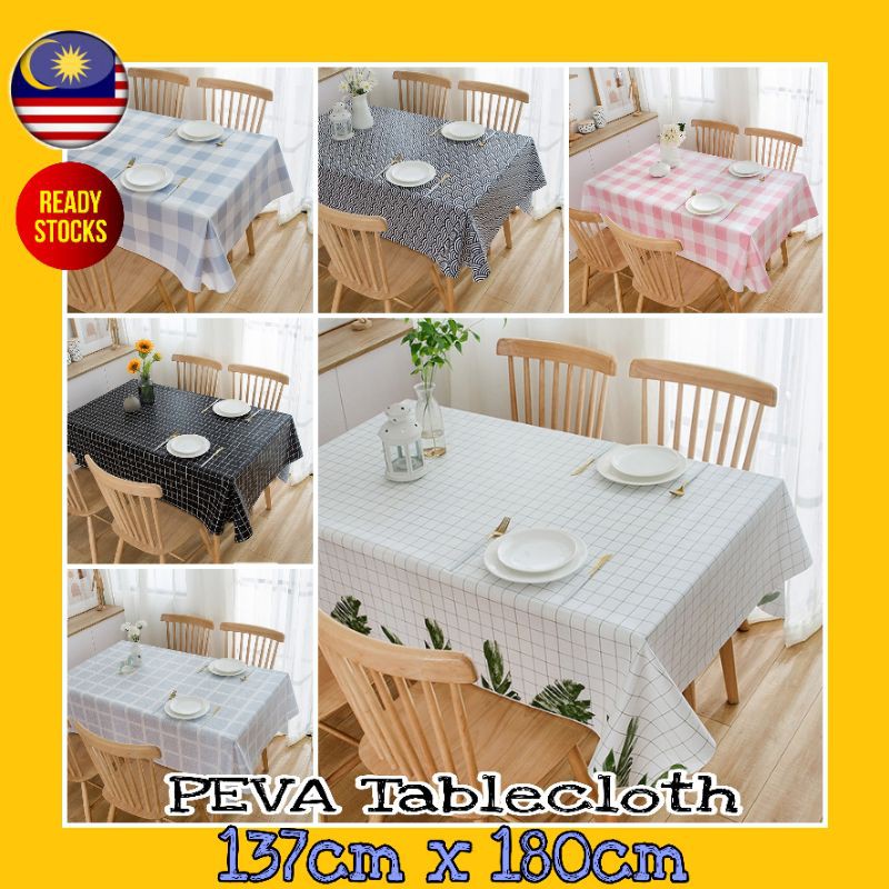 Tablecloth dining table PVC 137cm x 180cm Alas meja makan Tablecloth dining table PVC 137cm x 180cm Alas meja makan