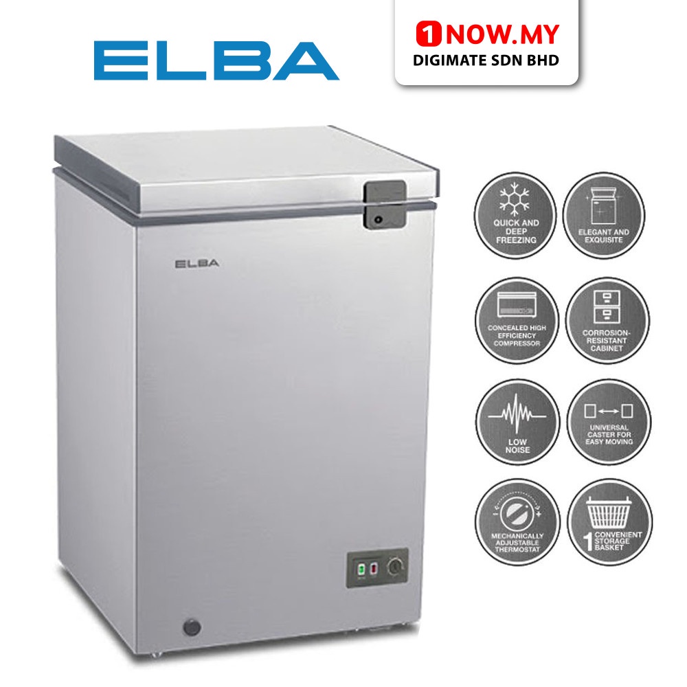 ELBA 130L Artico Chest Freezer EF-E1310 with Safety Lock | Shopee Malaysia