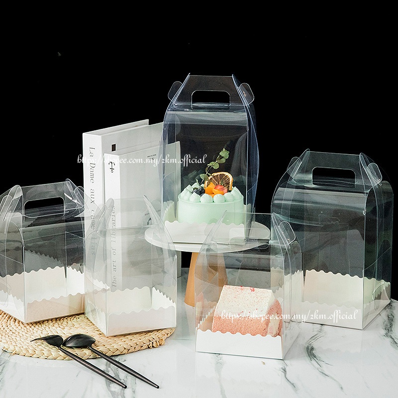 HANGING TRANSPARENT MOUSSE CAKE BOX With Handle / Clear Small ...