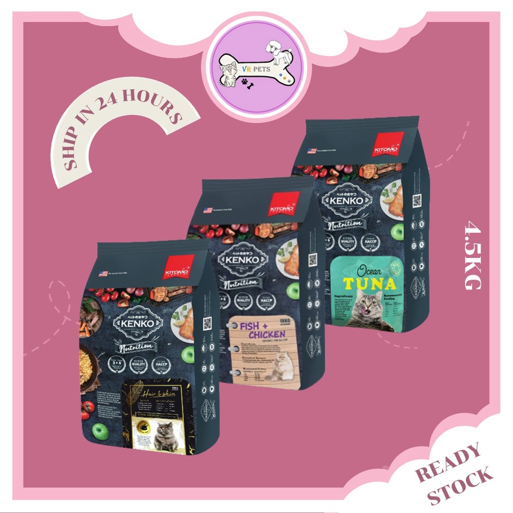 Kitomo Kenko Nutrition Super Premium Cat Food 4.5kg Fish & Chicken