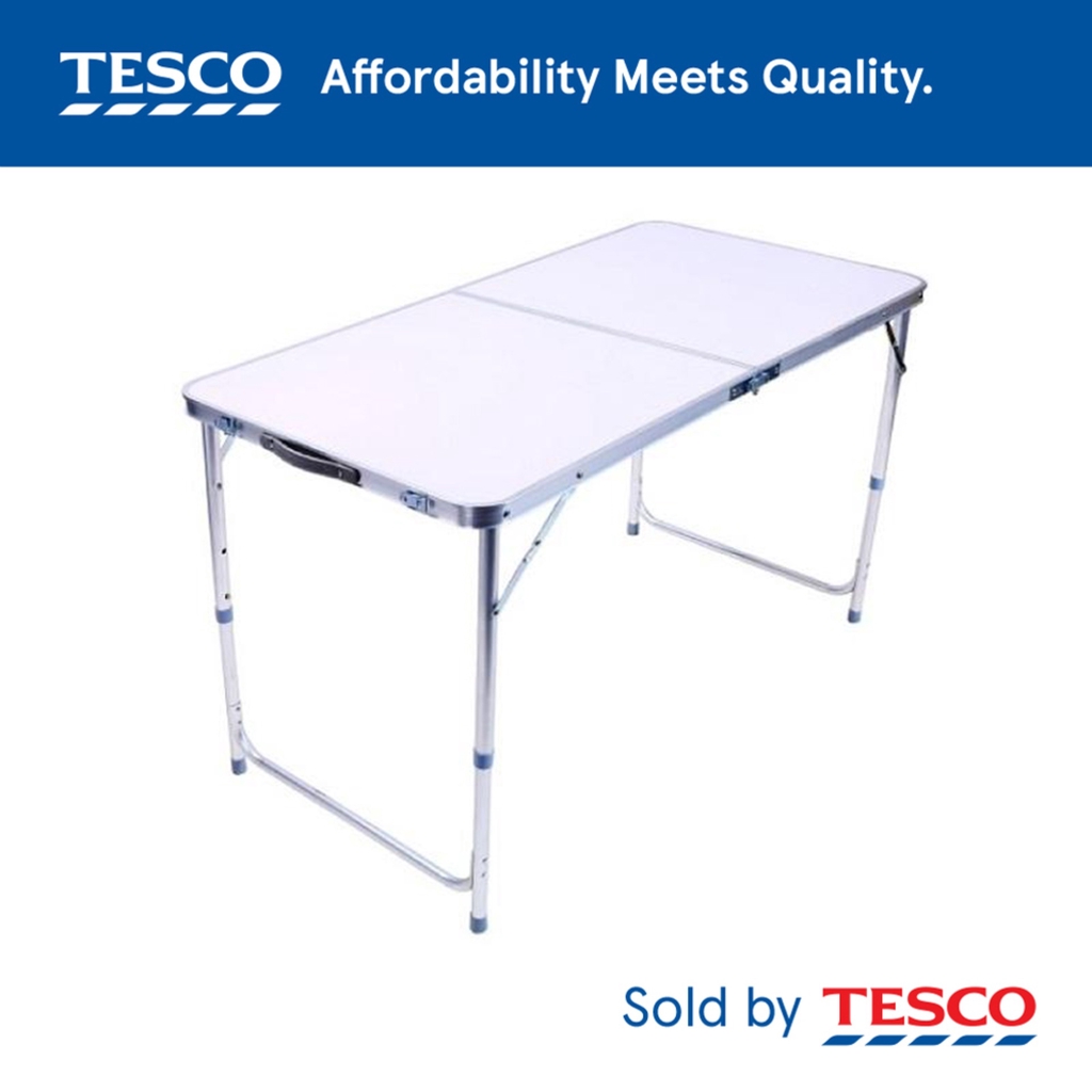 Tesco Aluminium Foldable Table 120 x 60 x 70cm Shopee 