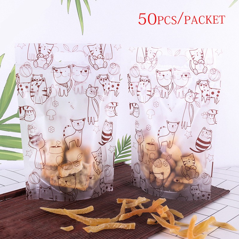 Cartoon Stand Up Pouch Baking Packaging Ziplock Bag Biscuits Small Candy Small Potato Chips Plastic Bags Shopee Malaysia