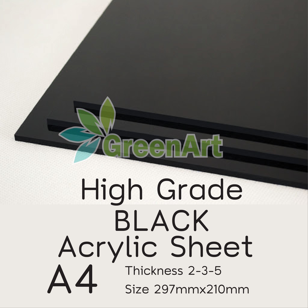 Black Acrylic sheet A4 with laser cutting High Grade Casting Acrylic