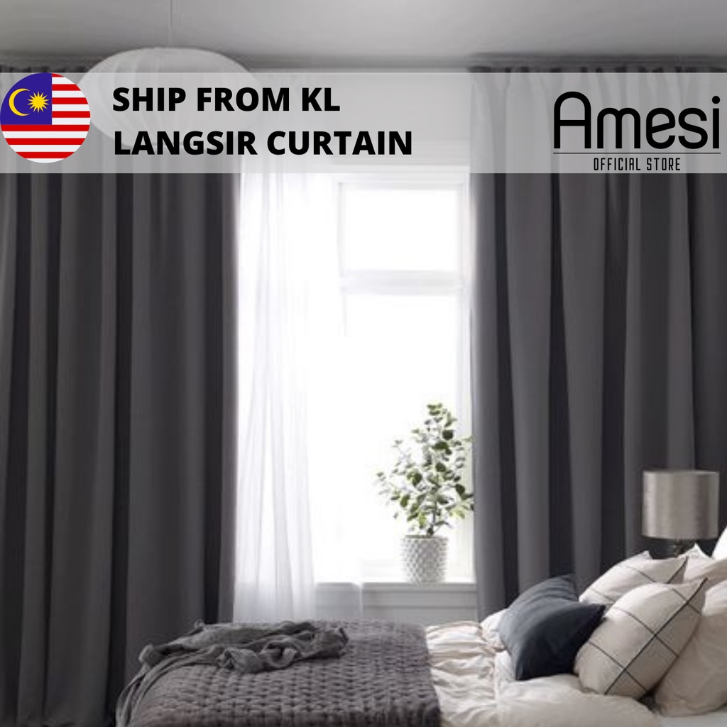 Modern Full Blackout Langsir Tingkap Murah Langsir Pintu Langsir Dapur ...