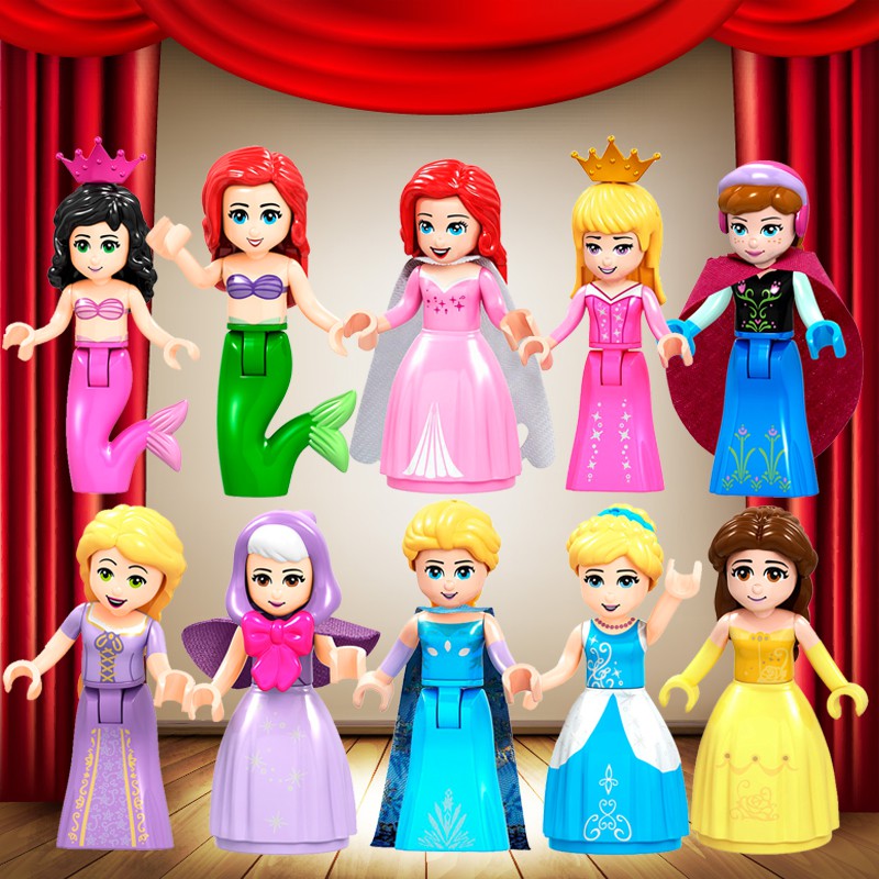 Compatible with Lego Cartoon Anime Movie MiniFigures Alana Ariel Cinderella  Fairy Godmother Rapunzel Elsa Ursula Spongebob  Building Blocks  Kids Toys Legoing | Shopee Malaysia