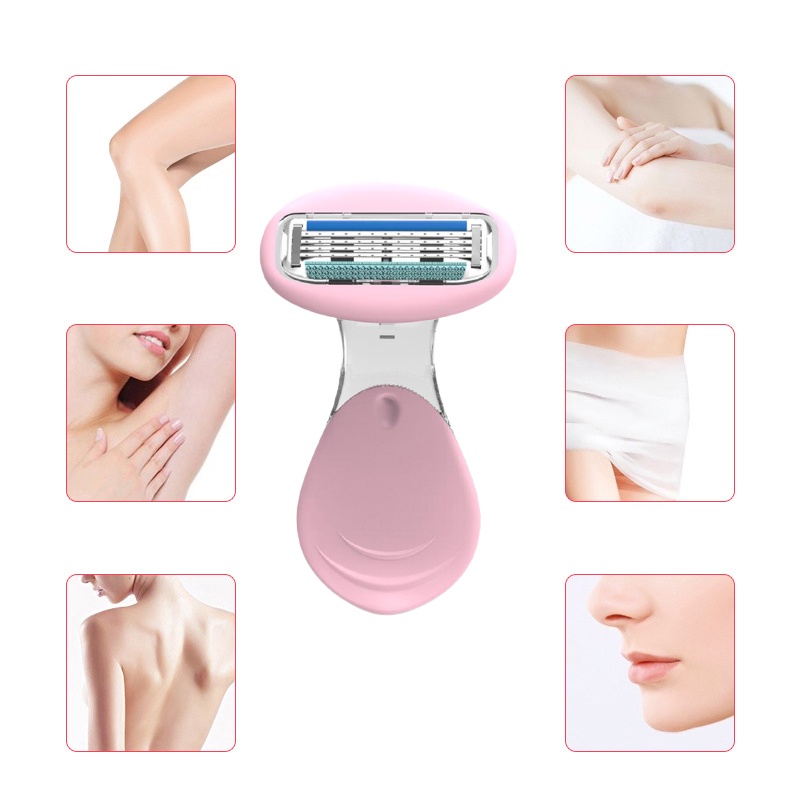 New Women Razor Mini Portable Shave Mane Leg Hair Private Body Manual Razor 4-layer Blade Lady Razor With Case