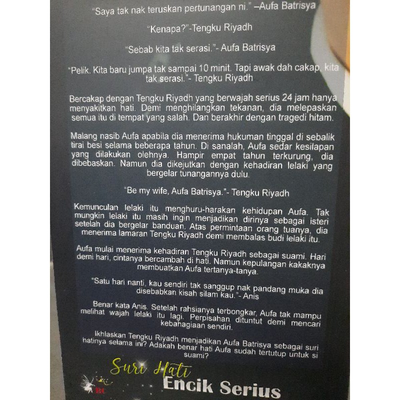 Ready Stock Novel Suri Hati Encik Serius Karya Mia Azwari