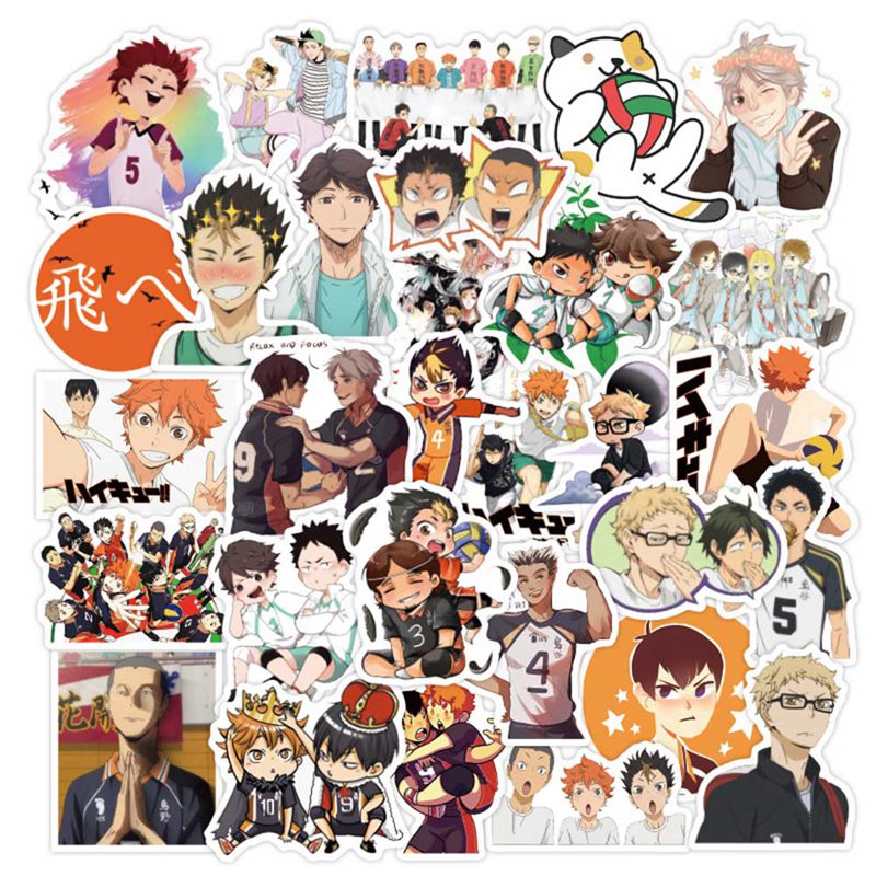 1set/50pcs Anime Haikyuu Stickers Waterproof Vinyl Stickers DIY Stickers  Crafts Supplies | Shopee Malaysia