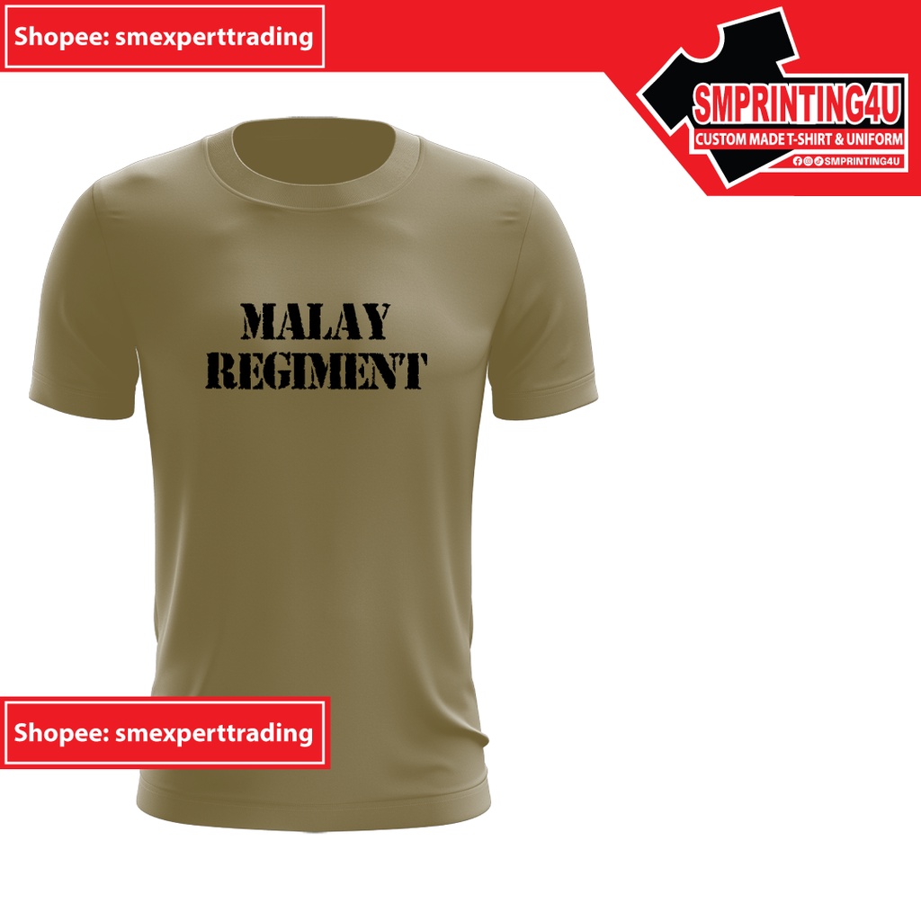 SM 010 Army Style T-Shirt Malay Regiment RAMD Material Microfiber Round Neck Color Sand Khaki Inner Loreng