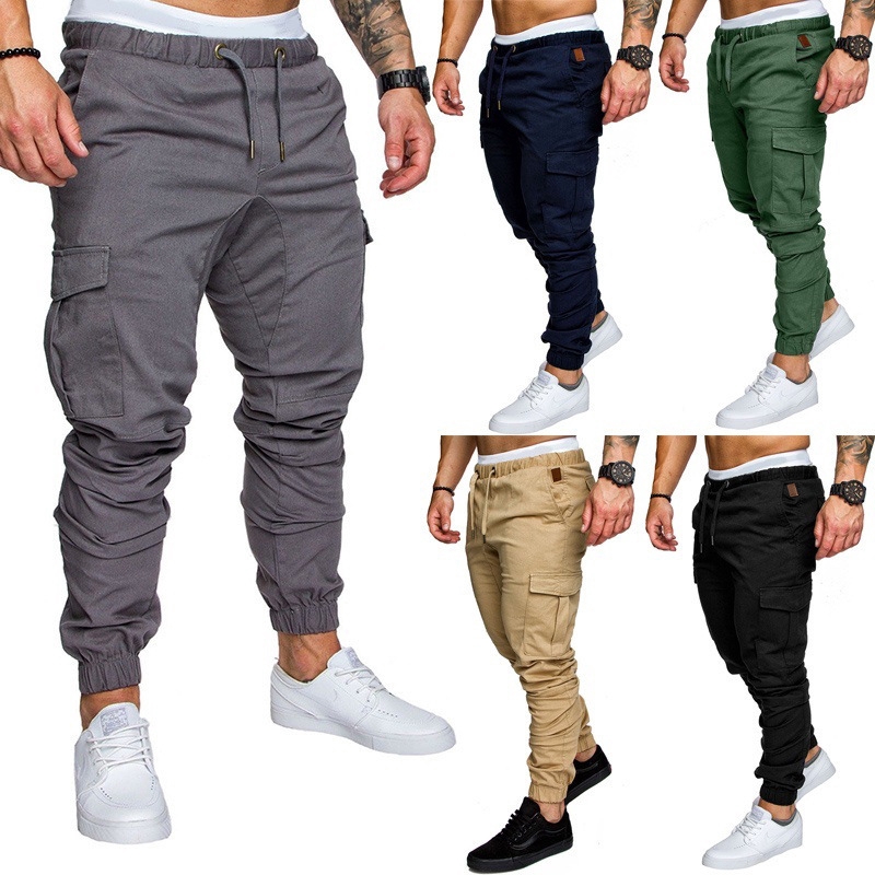 mens slim cargo joggers