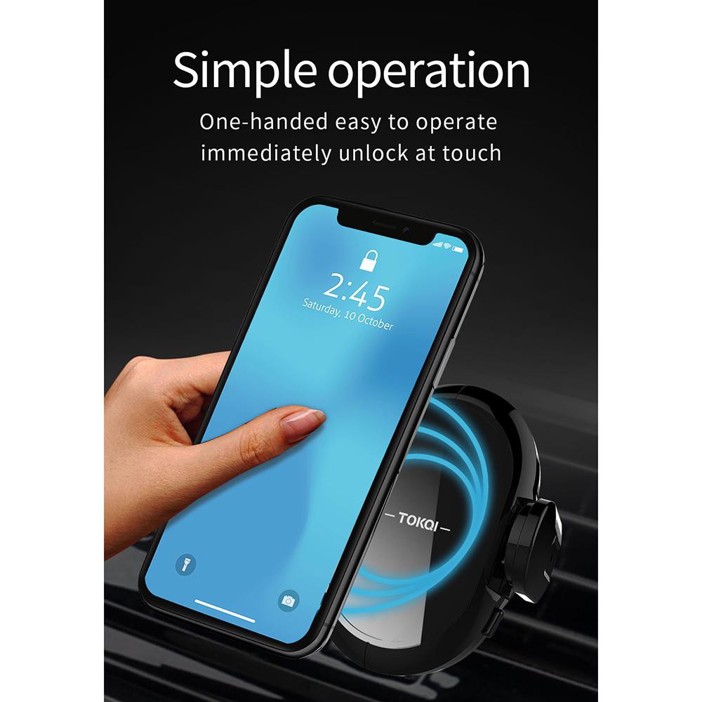 *READY STOCK * TOKQI Automatic Infrared Induction Qi Wireless Car Charging Air Vent Bracket For