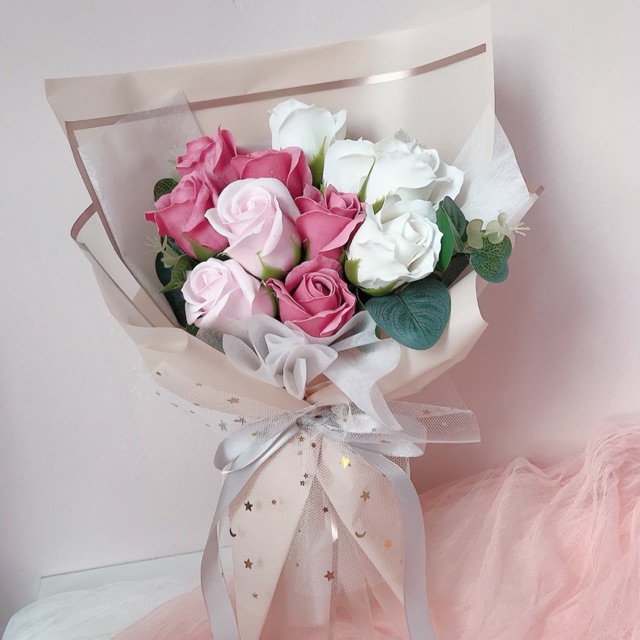 Lovely Soap Rose Flower Bouquet Suitable For Birthday Anniversary Best Friends Shopee Malaysia