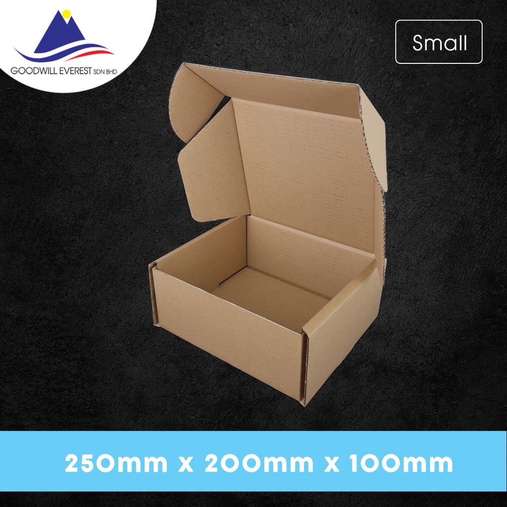 (5PCS/PKT) Kraft Paper Box / Gift Box 250MM(L) X 200MM(W) X 100MM(H