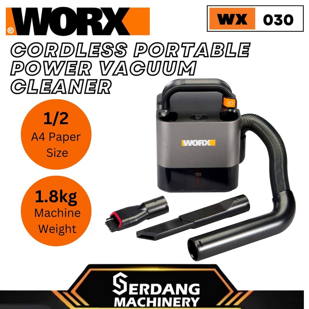 **READY STOCK** WORX WX030 20V Cordless Vacuum Cleaner 180W WITH