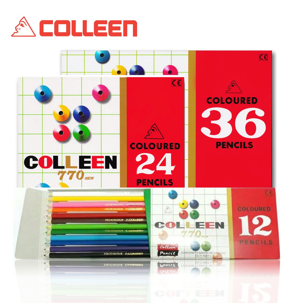 COLLEEN Color Pencil 770 Single End Tip Round and Colouring Book Value ...