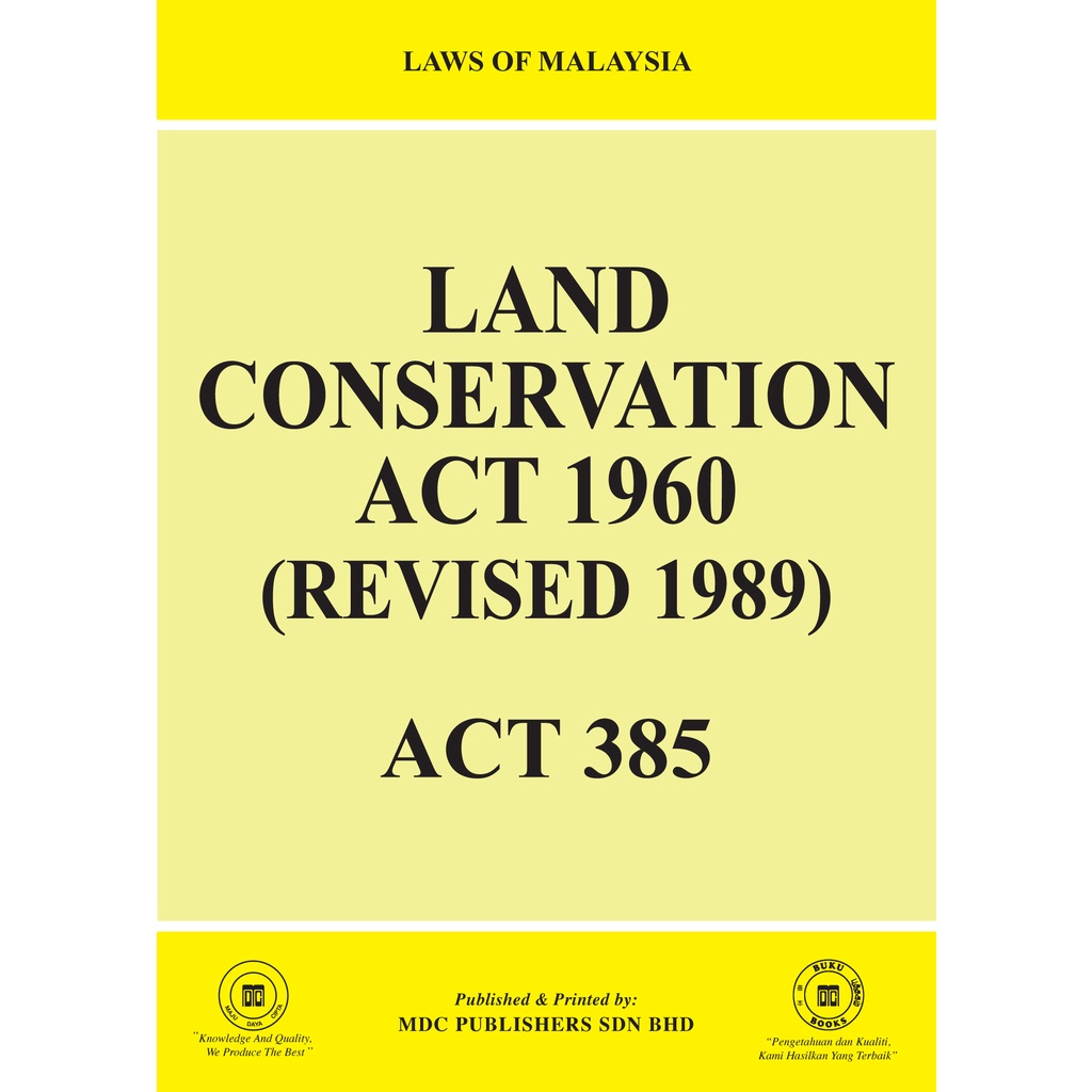 Land Conservation Act 1960 (Revised 1989) Shopee Malaysia