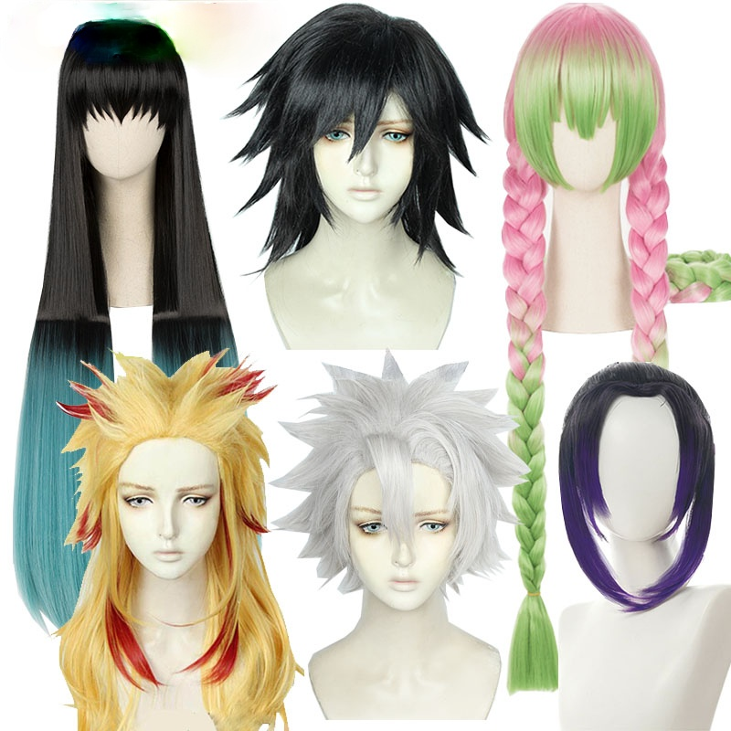 Demon Slayer Kimetsu no Yaiba Kanroji Mitsuri Tokitou Muichirou Cosplay Wigs Shopee Malaysia
