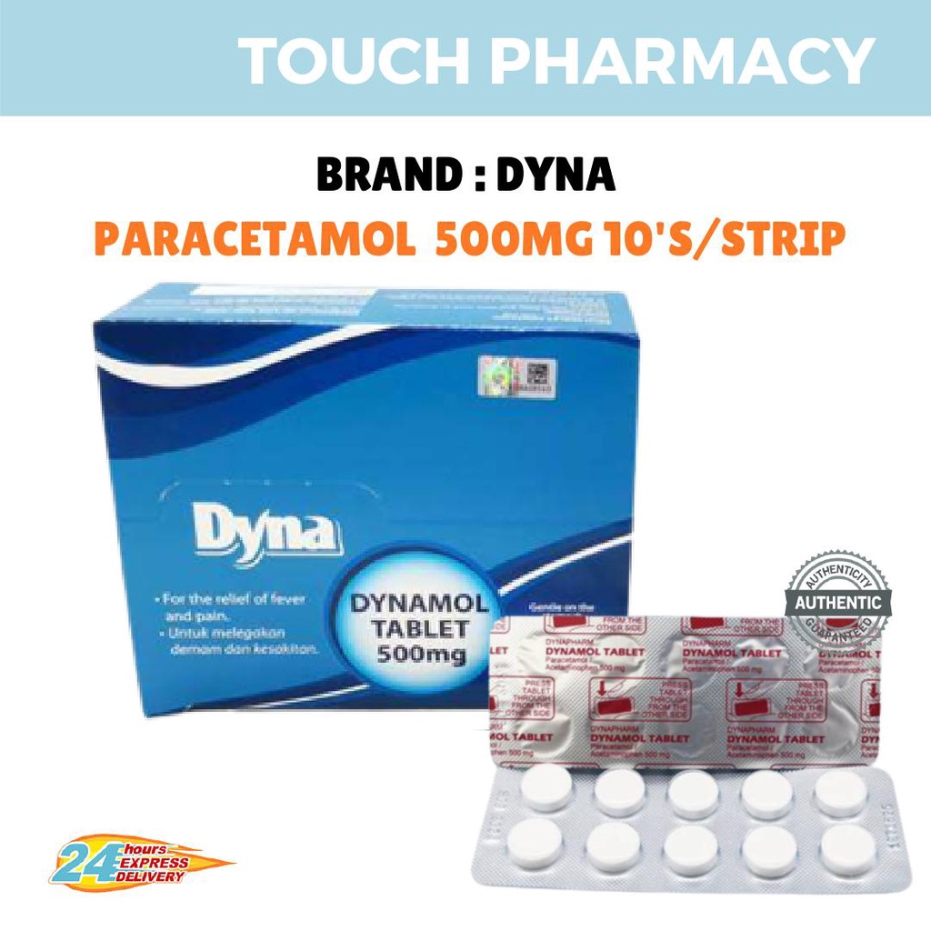 DYNA PARACETAMOL 500MG 10'S/STRIP/100'S 1 BOX Shopee Malaysia