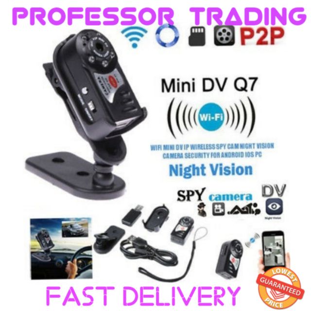 mini wifi car q7 wireless ip camera night vision