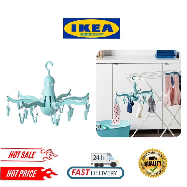 IKEA PRESSA Hanging Clothes Peg Turquoise Penyepit Baju Shopee Malaysia