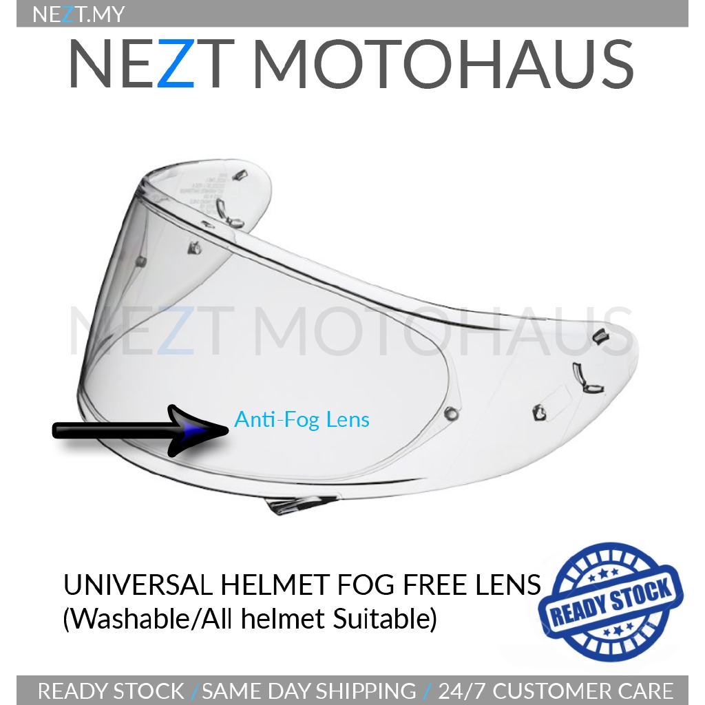Universal Helmet Fog Free AntiFog Lens Snap ON No Need Pinlock