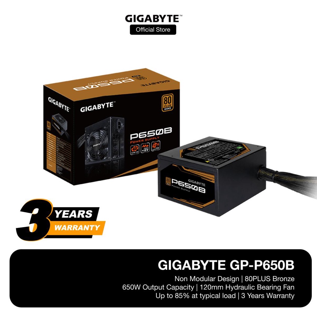 GIGABYTE GPP650B 650w 80 Plus Bronze Power Supply Shopee Malaysia