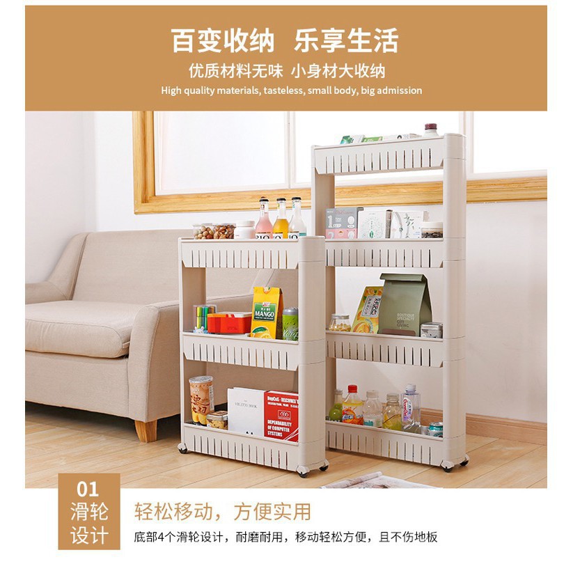 Kitchen shelf 🔥Hot Item🔥J/X Rak simpan Barang dapur beroda & lain2 ...