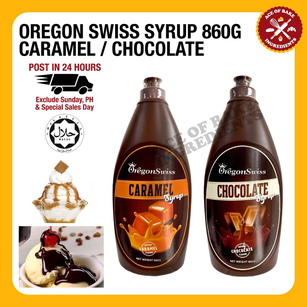 Oregon Swiss Chocolate / Caramel Syrup /STRAWBERRY 860g